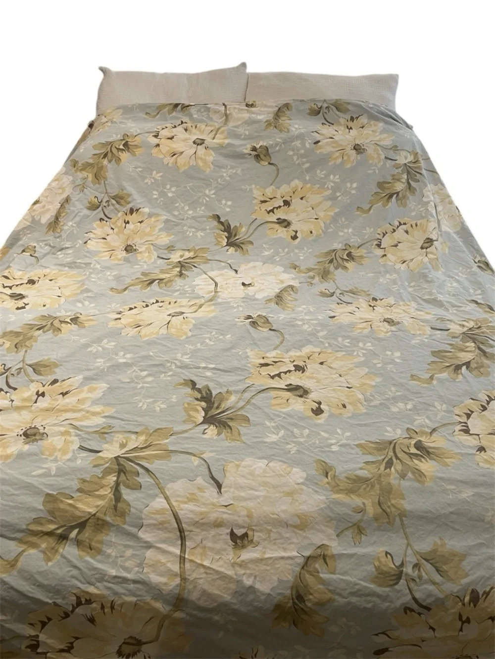 Pottery Barn Winter Poppy duvet cover King size porcelain blue floral design